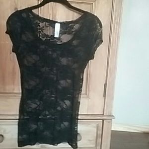 Sheer lace t-shirt